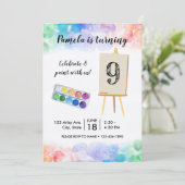 絵画誕生日招待状 招待状 (スタンド正面)