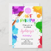 絵画誕生日招待状 招待状 (正面)