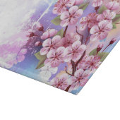 絵画風の背景に桜の花 カッティングボード (角)