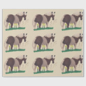 絵画馬が立って草を包む ラッピングペーパー (フラット)