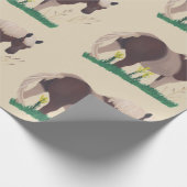 絵画馬が立って草を包む ラッピングペーパー (角)