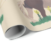 絵画馬が立って草を包む ラッピングペーパー (ロールコーナー)