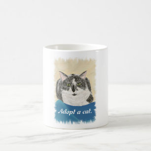 絵画 - 猫の里親募集を支援するマグカップ コーヒーマグカップ