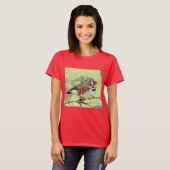絵画、鳥と自然 Tシャツ (正面フル)
