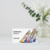 絵筆が付いている芸術家の名刺 名刺 (スタンド正面)