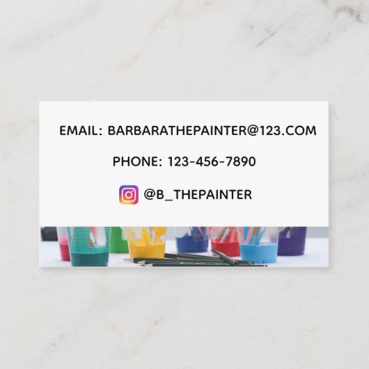 絵筆が付いている芸術家の名刺 名刺 (裏面)