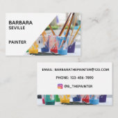 絵筆が付いている芸術家の名刺 名刺 (正面/裏面)