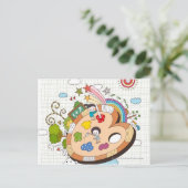 絵筆を持った子供たち ポストカード (スタンド正面)