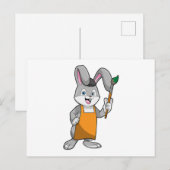 絵筆を持つウサギのような画家 ポストカード (正面/裏面)