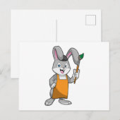 絵筆を持つ画家としてのウサギ ポストカード (正面/裏面)