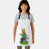 絵筆を持つ画家としてのキリン エプロン (インサイチュ)
