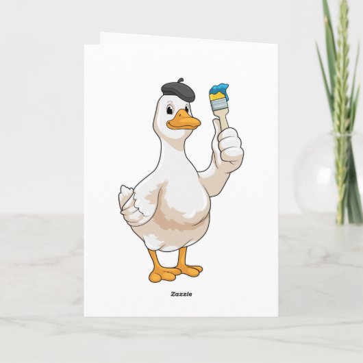 絵筆を持つ画家としてのダック カード (裏面)