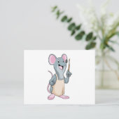 絵筆を持つ画家としてのマウス ポストカード (スタンド正面)