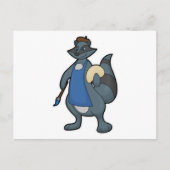 絵筆を持つ画家としてのラクーン ポストカード (正面)