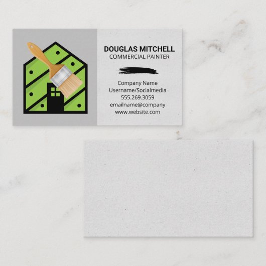 絵筆 | 緑のホームロゴ 名刺 (正面/裏面)