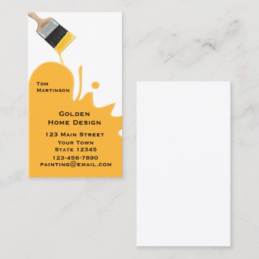 絵筆、黄色、名刺 名刺 (正面/裏面)