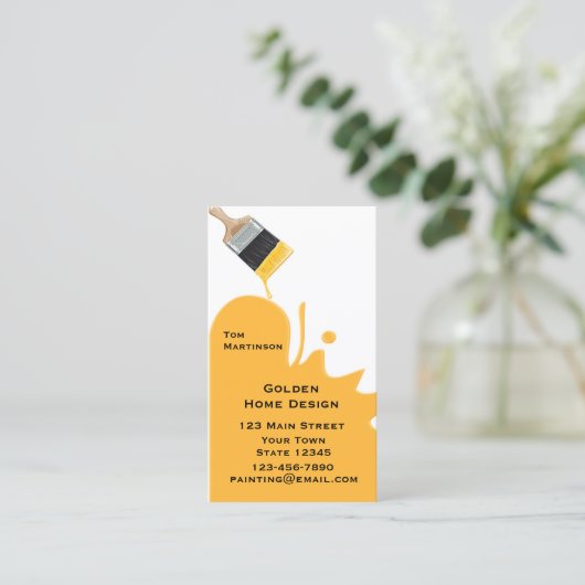 絵筆、黄色、名刺 名刺 (スタンド正面)