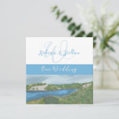 絵絵を描風シーサイド結婚式招待状 招待状 (スタンド正面)