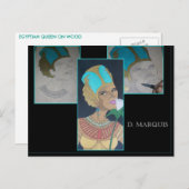 絵葉書にエジプトの女王を描く ポストカード (正面/裏面)