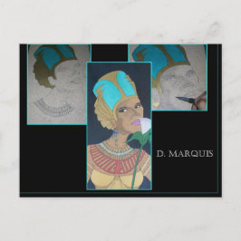 絵葉書にエジプトの女王を描く ポストカード