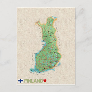 絵葉書の地図♥フィンランド ポストカード