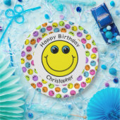 絵(え)カラフル文字(じ)顔誕生会 ペーパープレート (パーティー)