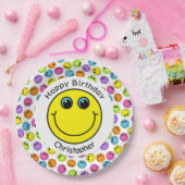 絵(え)カラフル文字(じ)顔誕生会 ペーパープレート (パーティー)