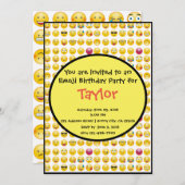 絵(え)文字(じ)誕生日パーティーの招待 招待状 (正面/裏面)