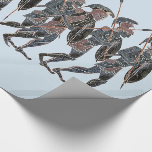 絶えず動いているPanoplyの古代ギリシャ人の重装歩兵 ラッピングペーパー (角)