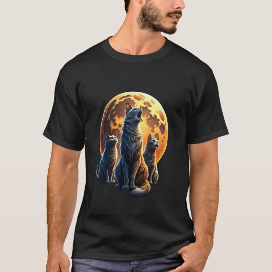 絶叫キャッツミーム子猫3匹Moで泣く Tシャツ (正面)