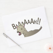 絶叫ヤギのドードル麺デザイン 楕円形シール (封筒)