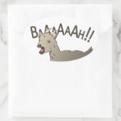 絶叫ヤギのドードル麺デザイン 楕円形シール (バッグ)