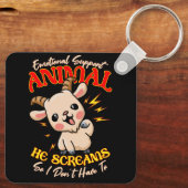 絶叫ヤギ感情支援動物ヤギ飼い キーホルダー (裏面)