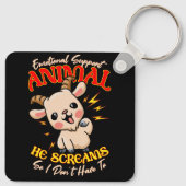 絶叫ヤギ感情支援動物ヤギ飼い キーホルダー (裏面)
