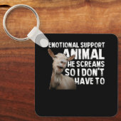 絶叫ヤギ感情支援動物ヤギ飼い キーホルダー (正面)