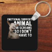 絶叫ヤギ感情支援動物ヤギ飼い キーホルダー (裏面)