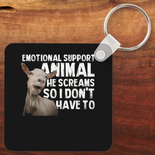 絶叫ヤギ感情支援動物ヤギ飼い キーホルダー (裏面)