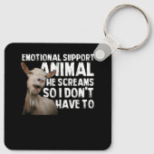 絶叫ヤギ感情支援動物ヤギ飼い キーホルダー (裏面)