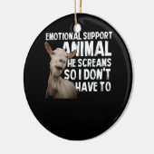 絶叫ヤギ感情支援動物ヤギ飼い セラミックオーナメント (左)