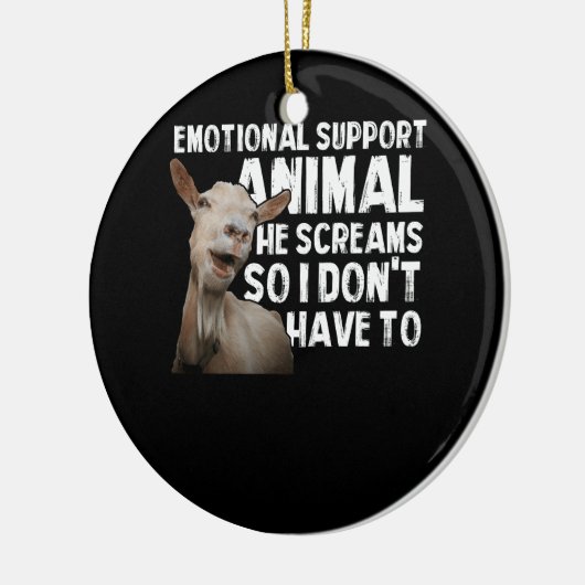 絶叫ヤギ感情支援動物ヤギ飼い セラミックオーナメント (左)