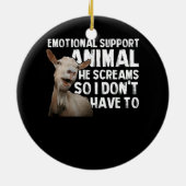 絶叫ヤギ感情支援動物ヤギ飼い セラミックオーナメント (裏面)