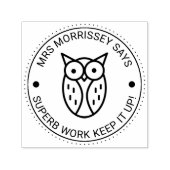 絶品ワークフクロウ先生 パーソナライズされた セルフインキングスタンプ (デザイン)