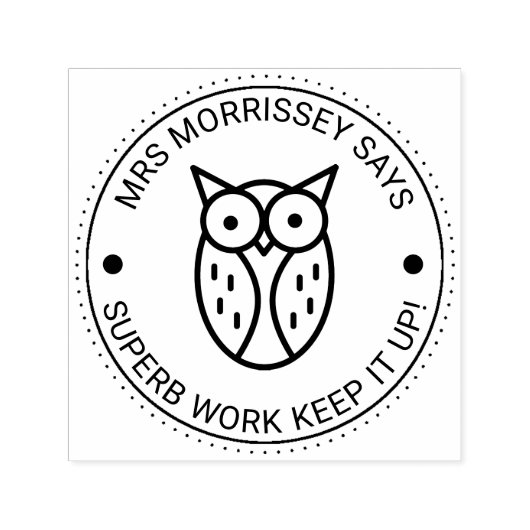 絶品ワークフクロウ先生 パーソナライズされた セルフインキングスタンプ (デザイン)