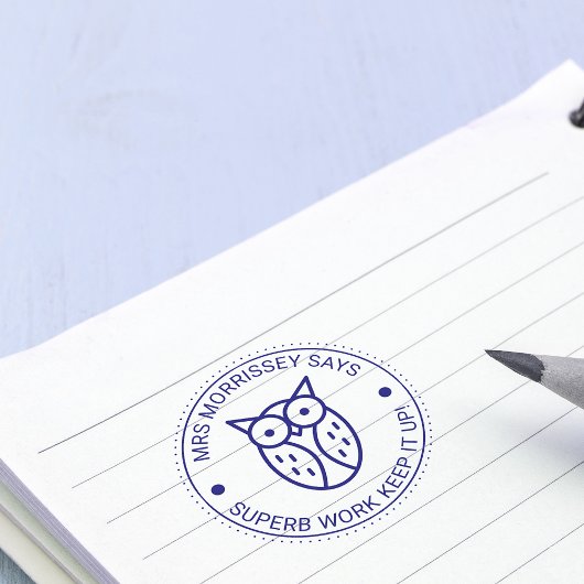 絶品ワークフクロウ先生 パーソナライズされた セルフインキングスタンプ