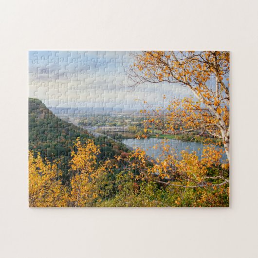 絶壁及び樺の木のパノラマ ジグソーパズル (横)