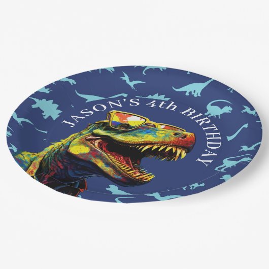 絶好の絶好の時が待ち構えている恐竜 ペーパープレート (アングル)