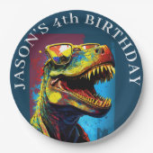 絶好調の時期を待つ恐竜 ペーパープレート (正面)