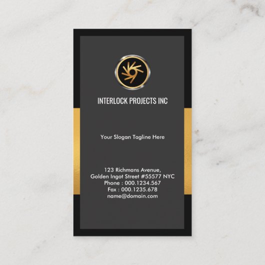 絶妙でフェイクな金ゴールドの議長社会的な媒体アイコン 名刺 (裏面)