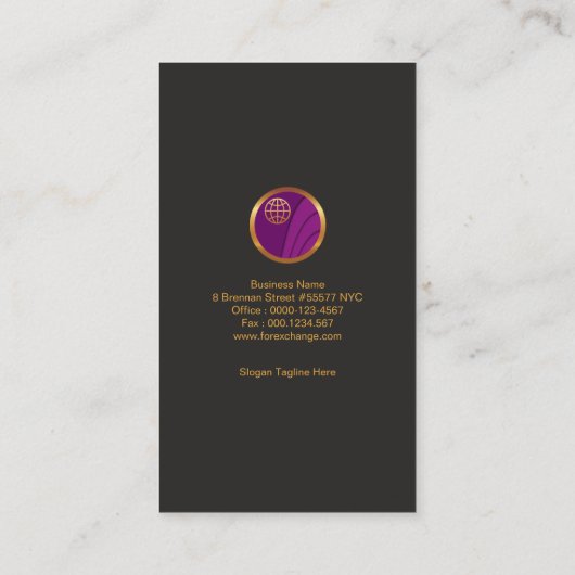 絶妙で創造的でフェイクな金ゴールドホイルの外国為替のディーラー 名刺 (裏面)