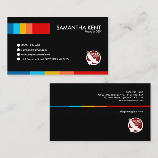 絶妙で威厳のあるで黒い創設者CEO 名刺 (正面/裏面)